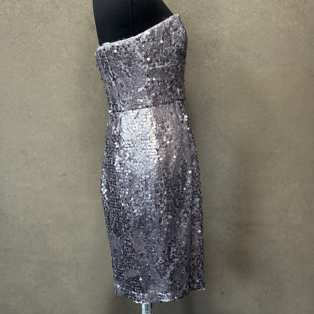 Poshmark Title: NWT BCBGMaxAzria Carole Sequin Strapless Dress 4 Lilac - Picture 6 of 8